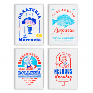 Pack 4 Láminas en Risografía